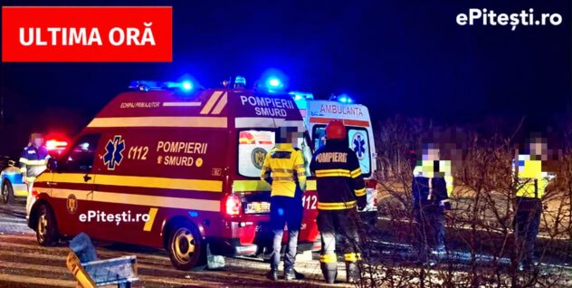 Accident grav, în lanț pe A1! Trei persoane de urgență la spital