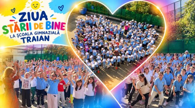 Imagini emoționante la Pitești! Sute de elevi au format o inimă uriașă în curtea școlii „Traian”