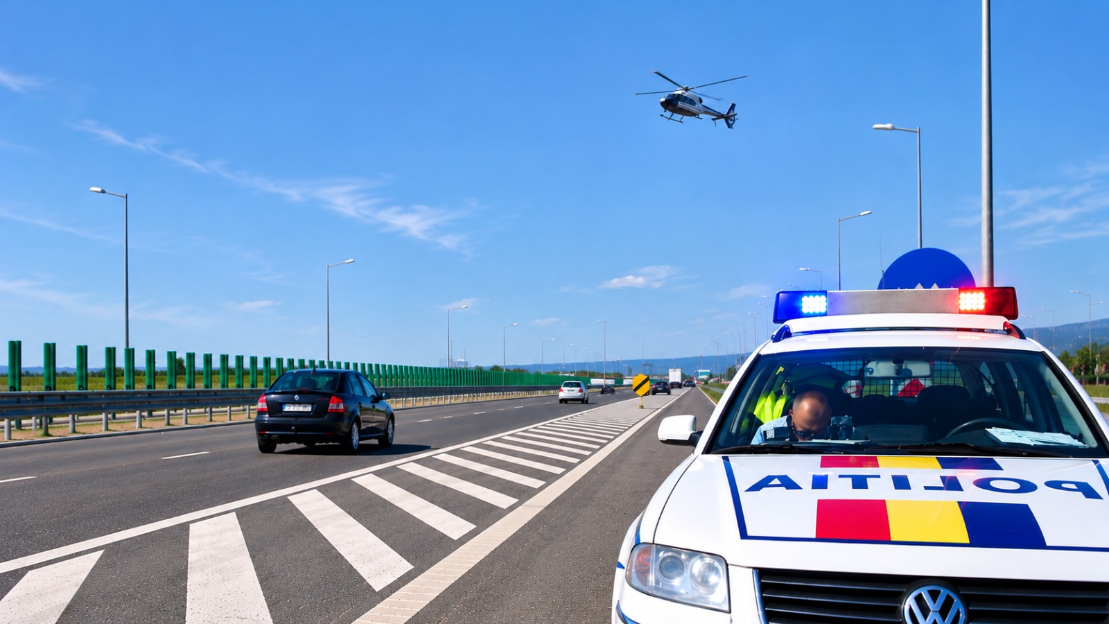 Șoferii din Argeș, supravegheați din elicopter! Poliția Rutieră declanșează acțiuni-fulger începând de astăzi, 25 octombrie