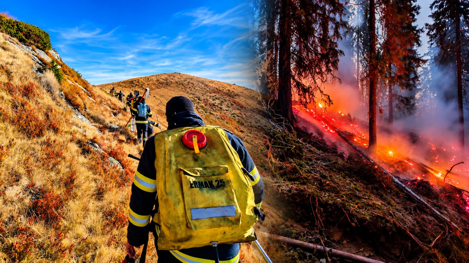Incendiu în Argeș, la Nucșoara. Zeci de pompieri luptă și astăzi cu focarele de pe Muntele Drăghina