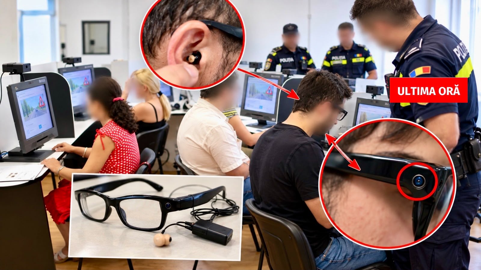 Pitești/Exclusiv. Cască de copiat și cameră video la examenul auto! Cine este candidatul și cum a fost prins