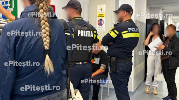 Exclusiv | Ca-n filme, la Pitești! Șofer imobilizat în stradă după ce a fugit de polițiști