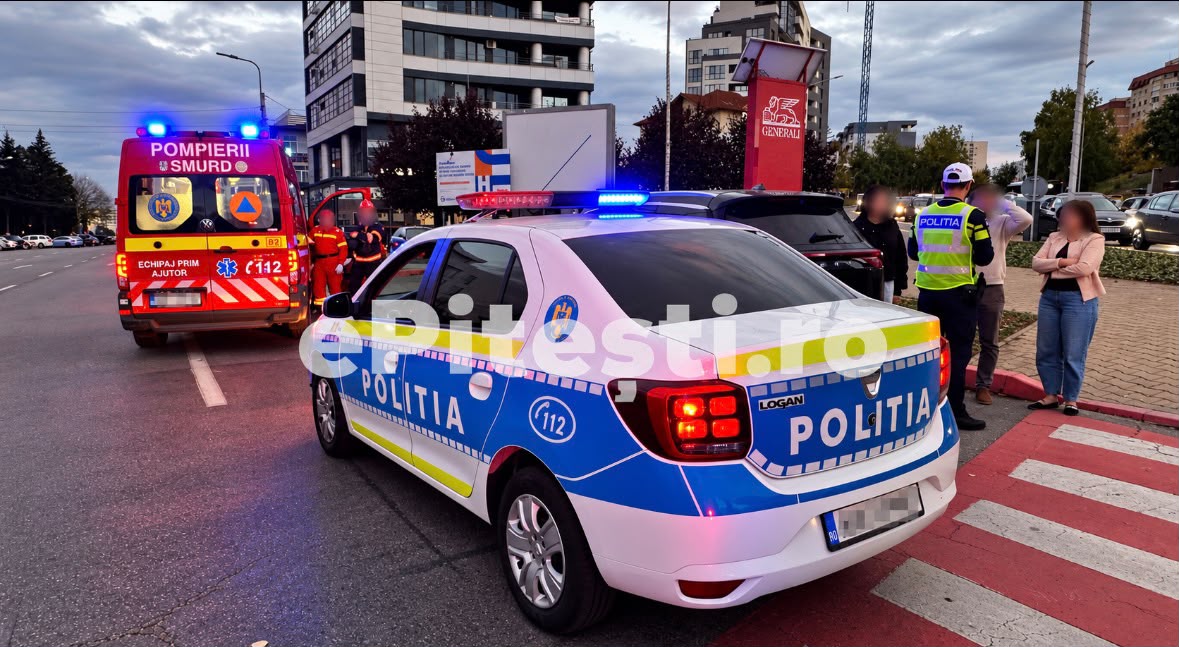 Accident în Pitești! Motociclist rănit