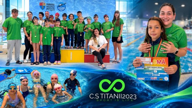 CS Titanii 2023 a strălucit la Cupa CSM Pitești! Medalii și rezultate remarcabile pentru micii înotători