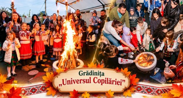 Tradițiile au prins viață prin cei mici! Imagini de poveste de la „Focul lui Sumedru”, la Grădinița „Universul Copilăriei”