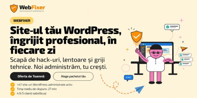 Mentenanță WordPress la 245 de lei pe lună: ce include Pachetul Starter de la WebFixer