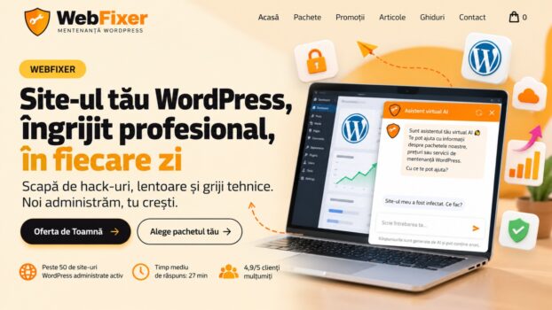 WebFixer 2026: Mentenanță WordPress de la 245 lei/lună. Oferta Elite promite o economie de 9.000 de lei